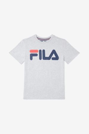 FILA Logo Tee Shirts Grey,Kids Clothing | CA.IUZELV146